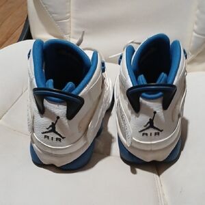 Jordan White and Blue Sneakers with Supportive Design